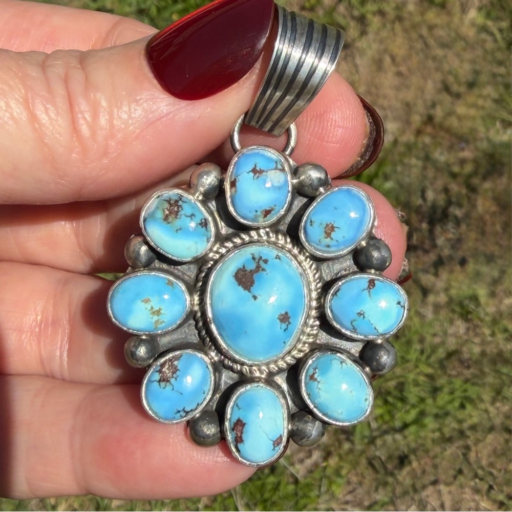 Shirley Henry Signed Large Golden Hills Cluster Pendant